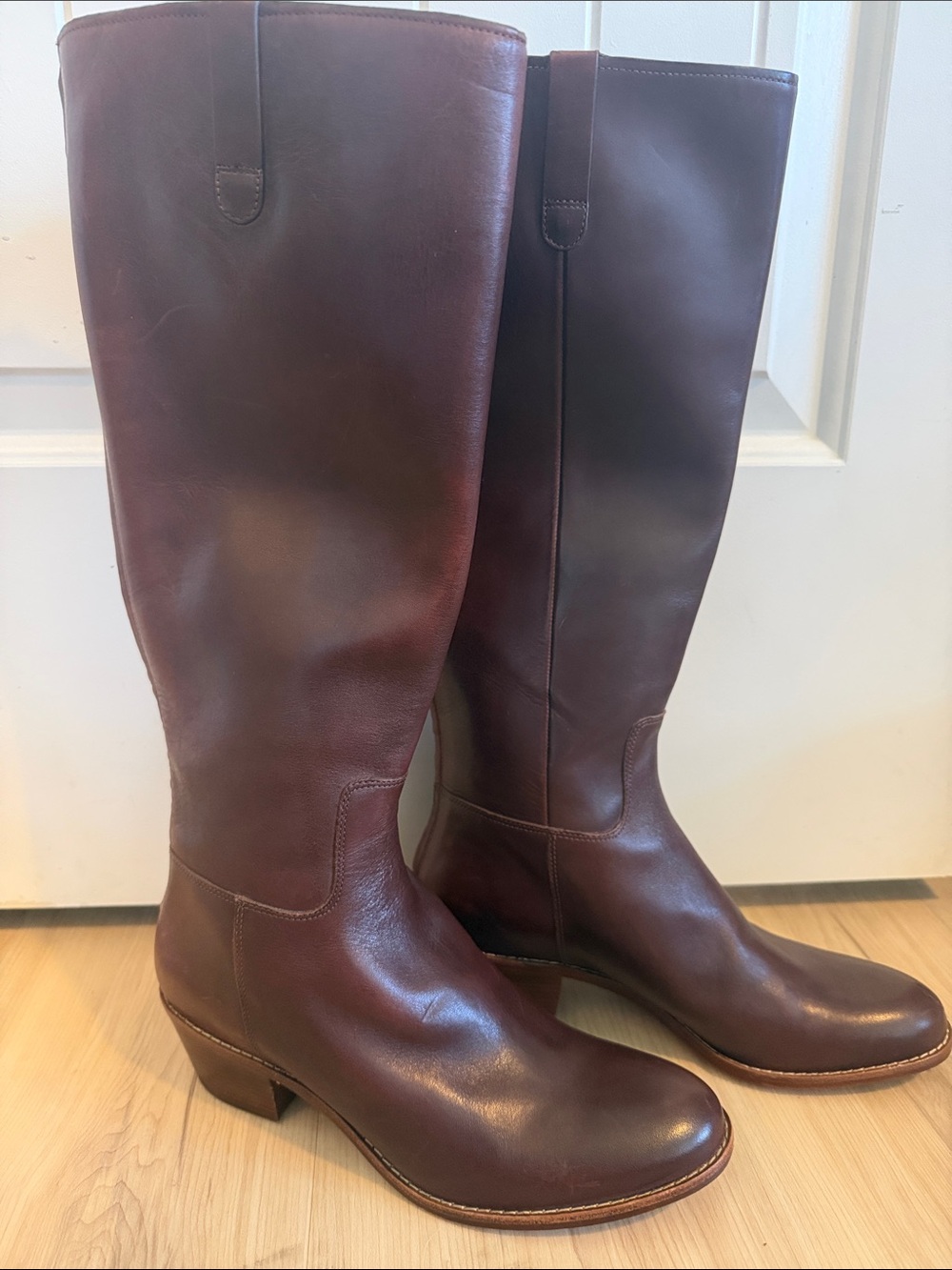 Cole Haan Wesley Tall Boots Chestnut Brown Leather
